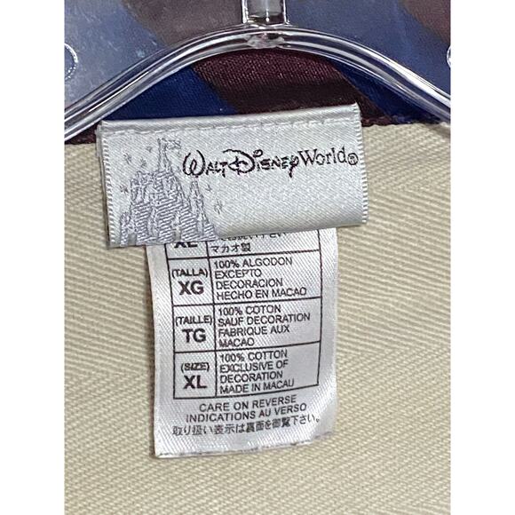 Walt Disney World 71 Polo Shirt Red Purple Mickey Crest Embroidered Logo Mens XL - Picture 5 of 6